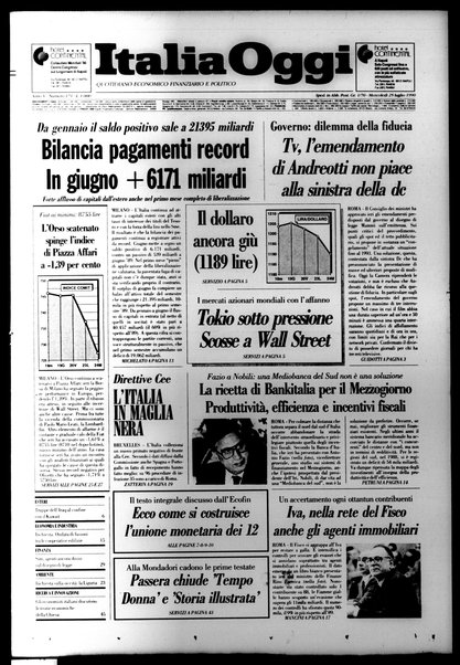 Italia oggi : quotidiano di economia finanza e politica